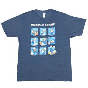 Disney Moods of Donald Graphic T-Shirt Heather Blue Mens Size XL